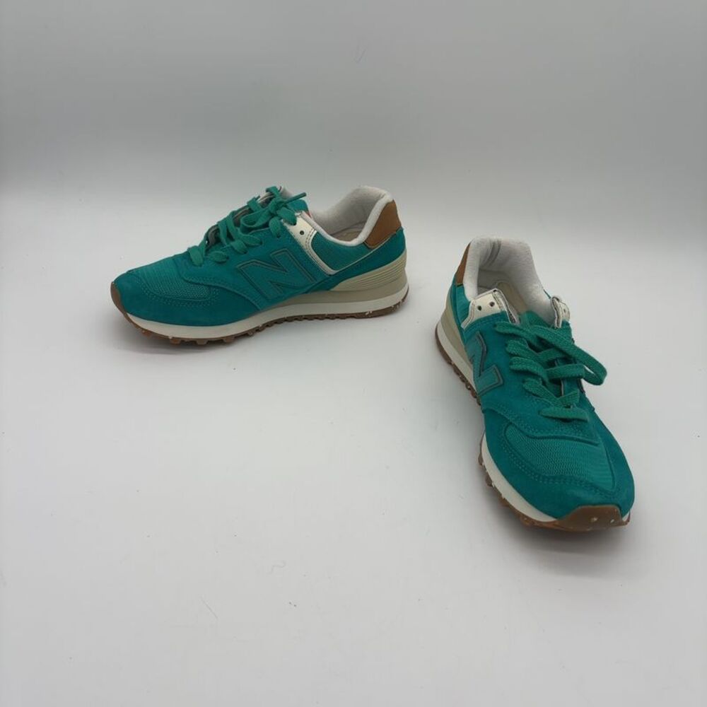 New Balance New Balance Teal and Tan Retro Running Sneakers - Picture 2 of 5